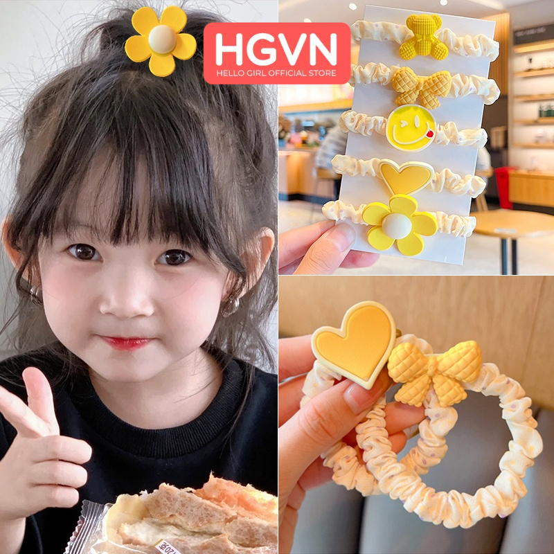 SET 5 Dây Buộc Tóc HGVN Charm Siêu To Đáng Yêu Cho Bé