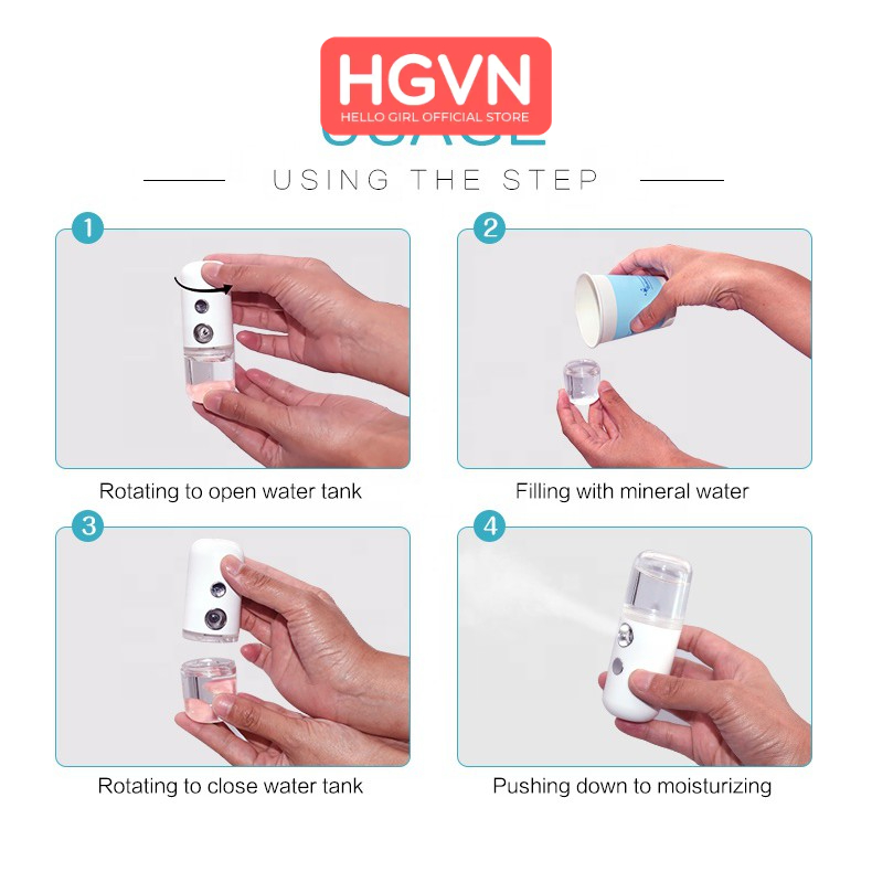 Máy Xịt Khoáng NANO Mini Cầm Tay - Máy Phun Sương #307