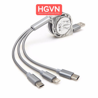 Dây Sạc Rút 3 Đầu ,Type C Và Micro USB 3IN1 #318