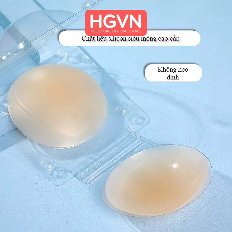Set 2 Miếng Dán Ngực  Silicon  HGVN Siêu Mỏng Nipple Cover  Không Keo Dán Siêu Bám