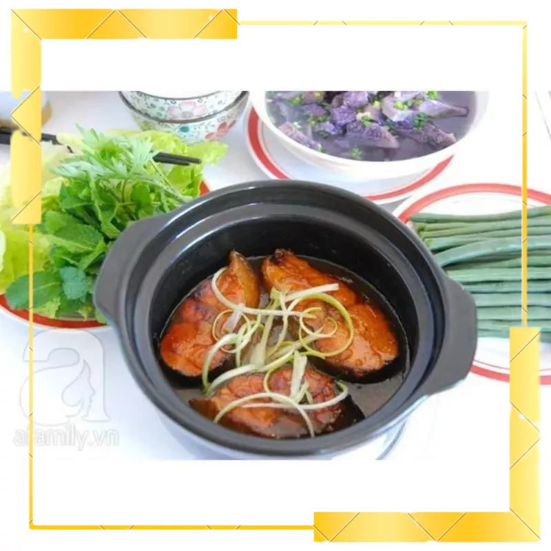 Nồi đất tráng men 2L nắp kính kho cá