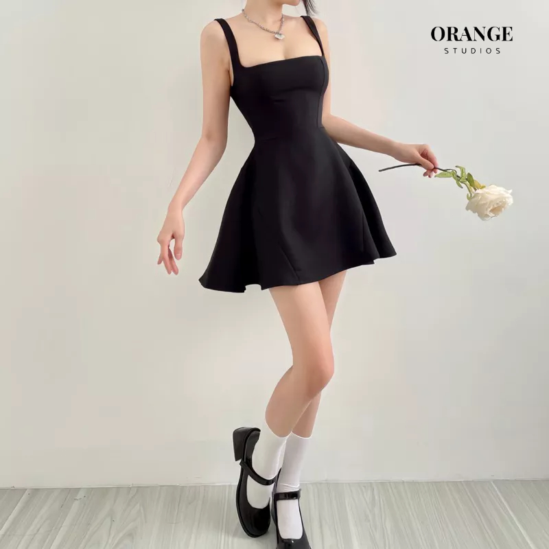 HÌNH THẬT - Sẵn Hỏa Tốc -  Claudia Dress - Đầm Thiết Kế 2 Dây Dáng Xoè Basic Chất Vải Đẹp