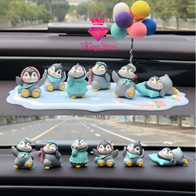 Phụ kiện ô tô set 6 chim cánh cụt dễ thương trang trí taplo, decor Phòng Ngủ Bàn Học - trang trí ô tô King Stone