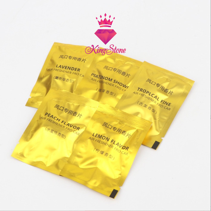 Phụ kiện cửa gió điều hòa cho ô tô bịch 2 sáp thơm khử mùi, tạo hương cho xe hơi King Stone