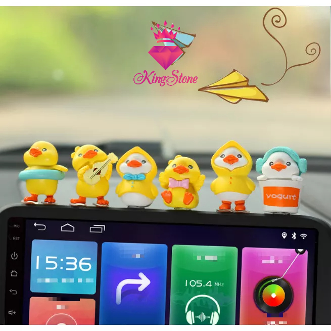 Phụ kiện ô tô set 6 chú vịt con quẩy nhạc trang trí taplo, decor Phòng Ngủ Bàn Học - trang trí ô tô 