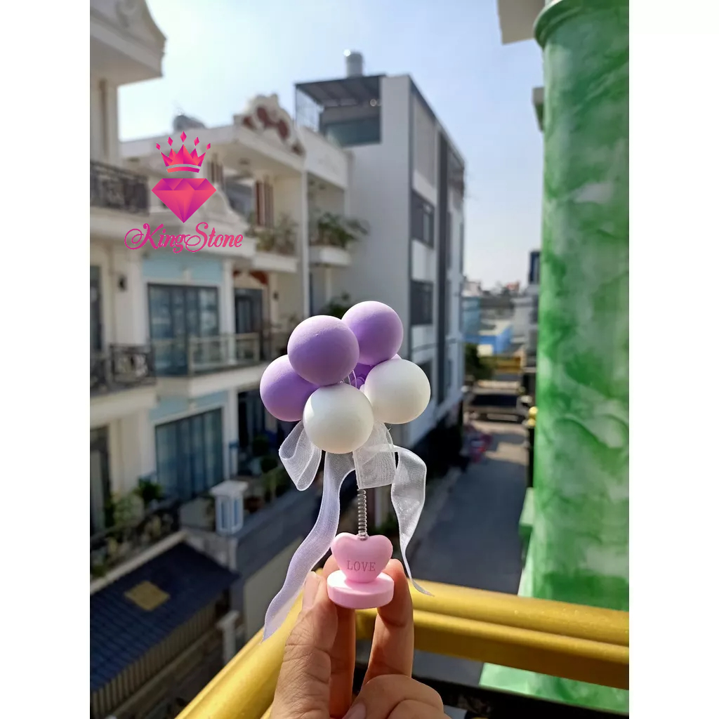 Phụ kiện trang trí xe hơi chùm bóng bay lò xo nhiều màu sắc Trang Trí Taplo Ô Tô, Bàn Làm Việc, Phòng Khách Giá Rẻ