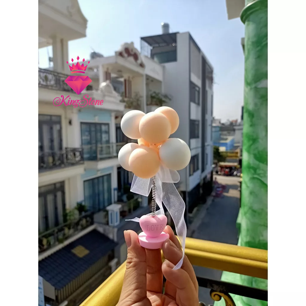Phụ kiện trang trí xe hơi chùm bóng bay lò xo nhiều màu sắc Trang Trí Taplo Ô Tô, Bàn Làm Việc, Phòng Khách Giá Rẻ