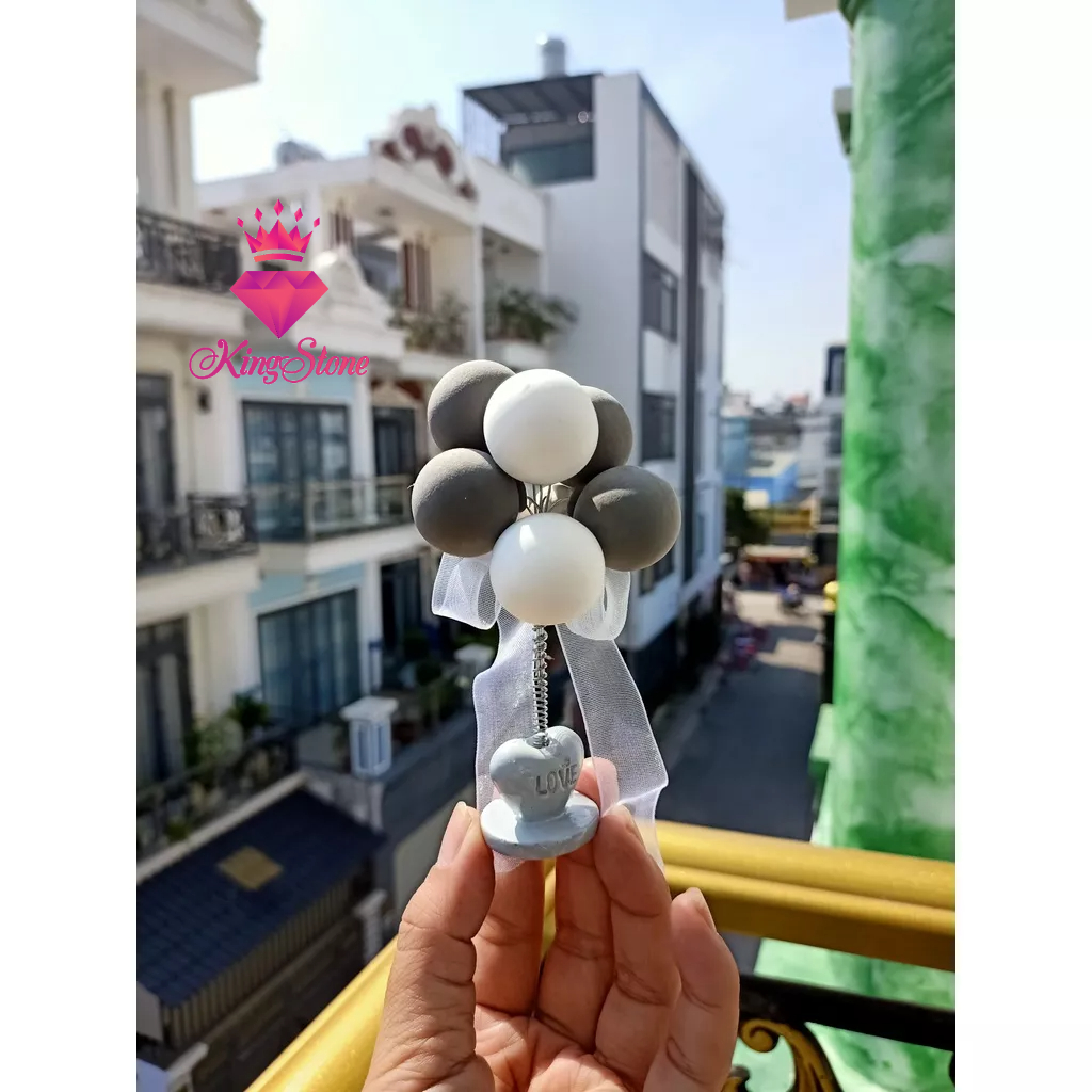 Phụ kiện trang trí xe hơi chùm bóng bay lò xo nhiều màu sắc Trang Trí Taplo Ô Tô, Bàn Làm Việc, Phòng Khách Giá Rẻ