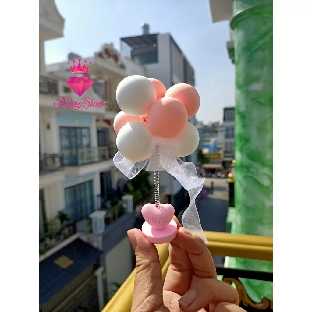 Phụ kiện trang trí xe hơi chùm bóng bay lò xo nhiều màu sắc Trang Trí Taplo Ô Tô, Bàn Làm Việc, Phòng Khách Giá Rẻ