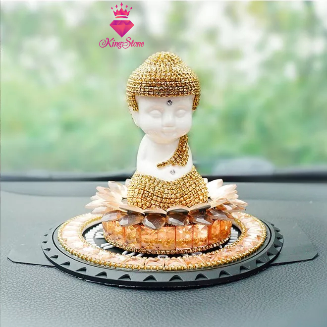 Trang trí ô tô bàn làm việc full phụ kiện tượng Phật đính đá decor Phòng Ngủ Bàn Học - trang trí ô tô King Stone