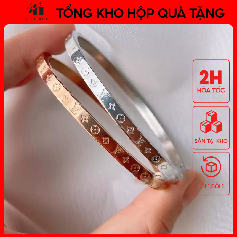Vòng tay đôi LV Monogram Full box - Khắc tên theo yêu cầu - Giao hàng nhanh