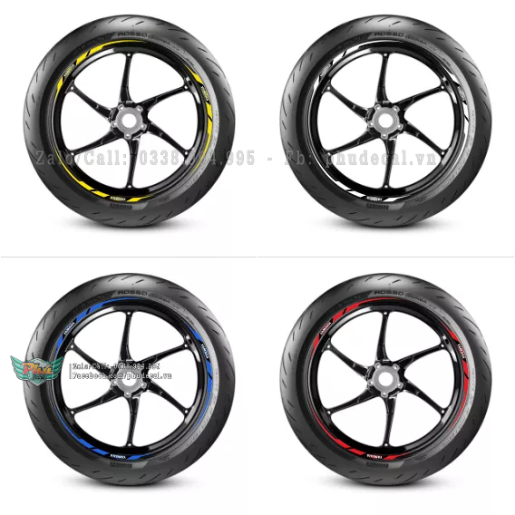 Tem phản quang chỉ mâm dán xe YAMAHA cao cấp đủ 4 màu xanh, trắng, vàng, đỏ độ bám cao. không bay màu