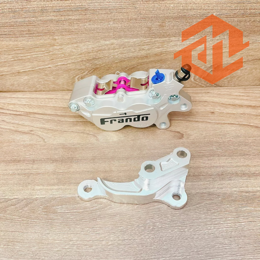 Heo dầu Fando + Pad Sirius đĩa 260/267mm lắp như zin màu trắng