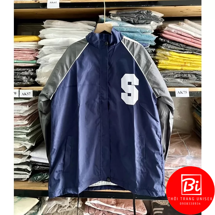 AK46_Áo Khoác Dù 2 Lớp Cổ Trụ Tay Chun Phom Bóng Chày_Hoạ Tiết Chữ In Sắc Nét_Chất Dù Sịn Nhập QC Thoáng Không Bí Hơi