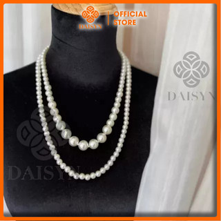 N571 Choker , dây chuyền mang áo dài , dây chuyền cưới hạt Ngọc hạt trai 2 sợi sang trọng cho nữ