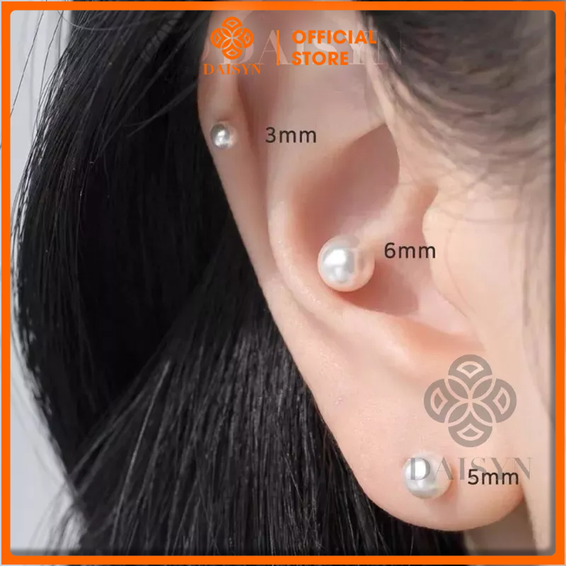 N478  Bông tai Ngọc bạc 925 không ngứa không gây kích ứng da bông tai sang trọng cho nữ
