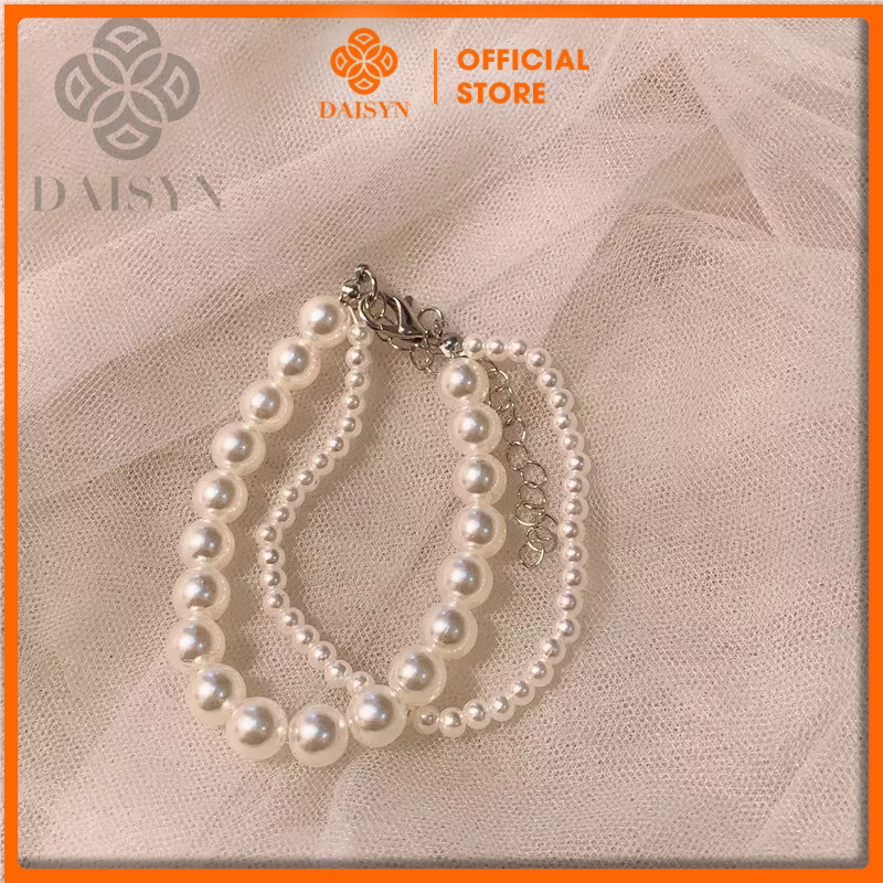N435 vòng tay hạt Ngọc hạt trai, 4mm và 8mm cá tính cho nữ
