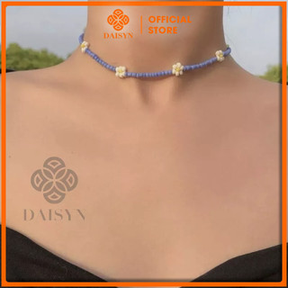 N81 Dây chuyền handmade hạt Cườm hoa cúc Daisy xanh xinh xắn