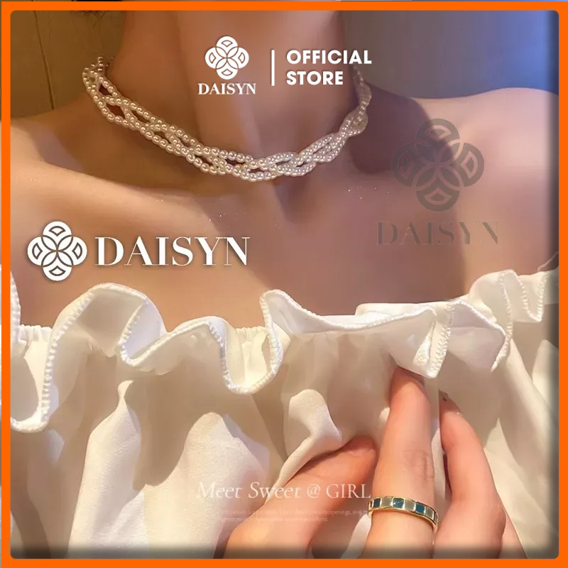 N411 choker vòng cổ hạt Trai, dây chuyền hạt bẹt dây chuyền mang áo dài 3 sợi đan sang trọng cho nữ