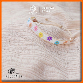 N17 Vòng tay handmade đan hạt cườm miyuki cao cấp kết hợp với Ngọc thật màu Hồng tím xinh xắn