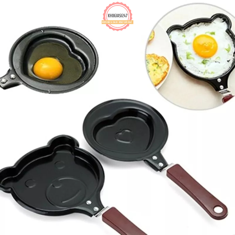 Chảo Mini Chiên Trứng Tạo Hình Ngộ Nghĩnh, Chảo Rán Trứng Chống Dính Chất Liệu Gang Bền Bỉ Thiết Kế Nhỏ Gọn, Độc Đáo