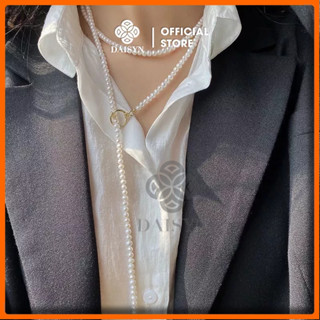   DAISYN   N640 choker dây chuyền áo dài  dây chuyền áo tấc vòng cổ cưới 1 sợi dài ngọc trai nhân tạo 6mm khoá OT 