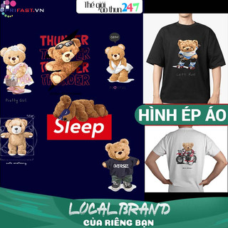[Hình ủi nhiệt] - Hình Gấu Teddy TD12 in bằng bàn ủi, bàn là