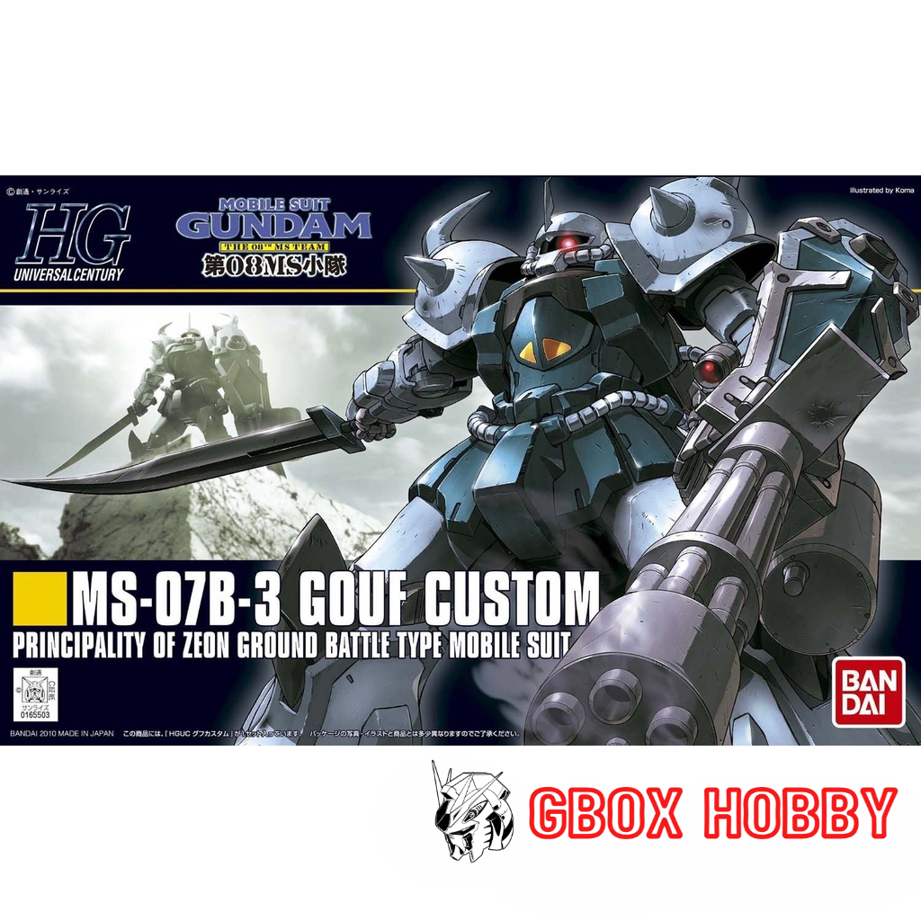 Gundam HG MS-07B-3 Gouf Custom HGUC Bandai Mô hình nhựa lắp ráp 1/144