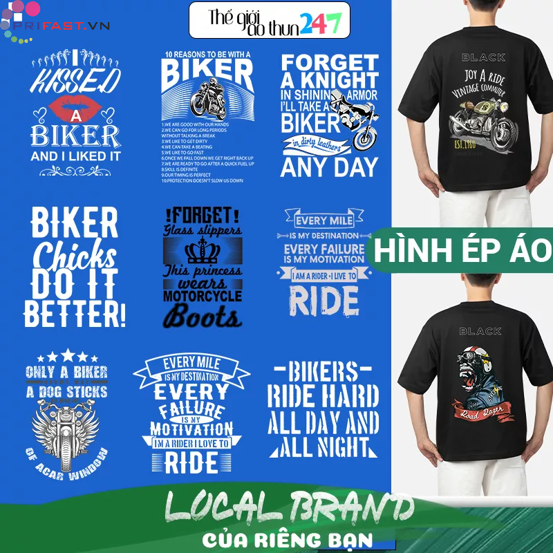 Hình ủi Phong cách Biker B12