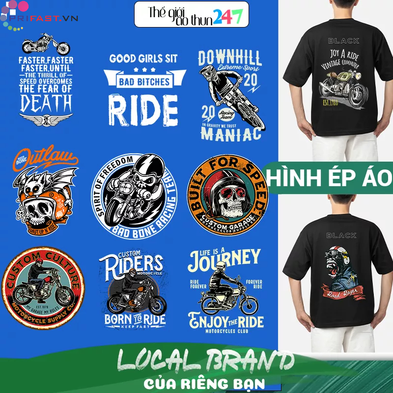 Hình ủi Phong cách Biker B13