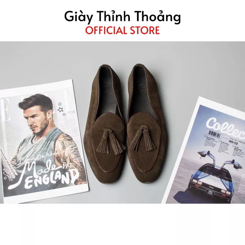 Giày Lười Nam Kiểu Dáng Loafer Khâu Thủ Công Chất Liệu Da Bê Nhập Khẩu Cao Cấp (LF 806)