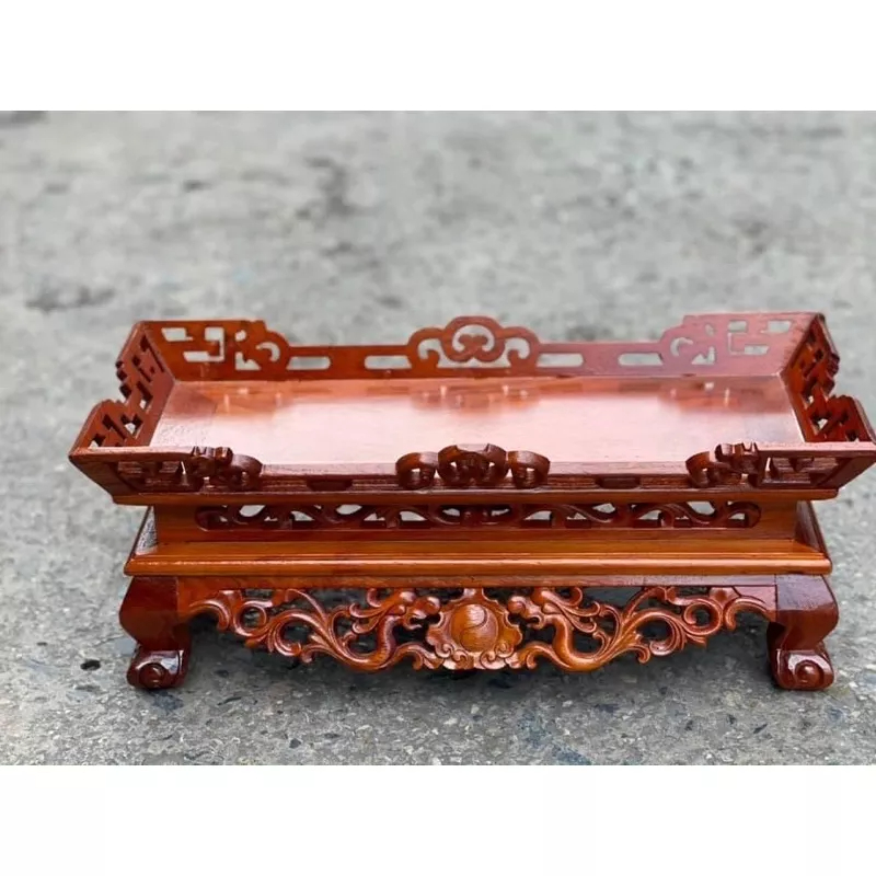 Bệ đài nước, mâm bịch gỗ Hương đá kích thước dài 43cm