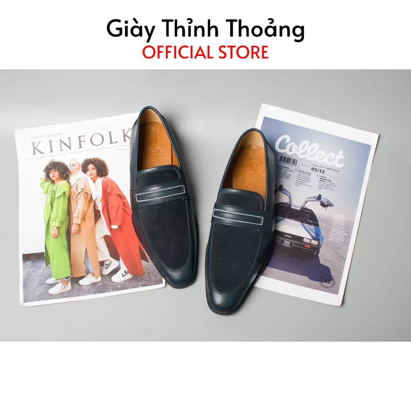 Giày Lười Nam Kiểu Dáng Loafer Khâu Thủ Công Chất Liệu Da Bê Nhập Khẩu Cao Cấp (L 192 DL)