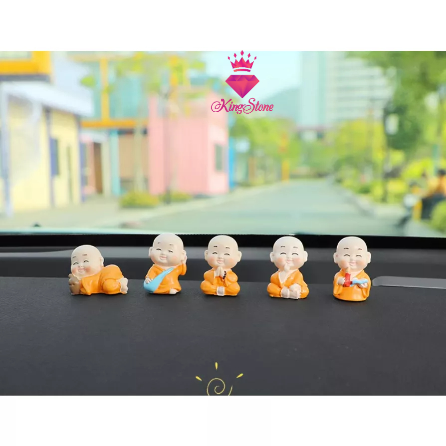 Phụ Kiện Trang Trí xe hơi set 5 chú tiểu nhỏ Decor Taplo, Phòng Ngủ Bàn Học - trang trí ô tô Kingstone