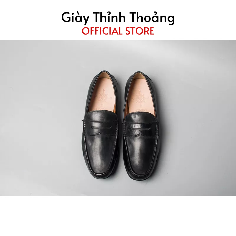 Giày Lười Nam Kiểu Dáng Loafer Khâu Thủ Công Chất Liệu Da Bê Thật Cao Cấp (1A RUSAK)