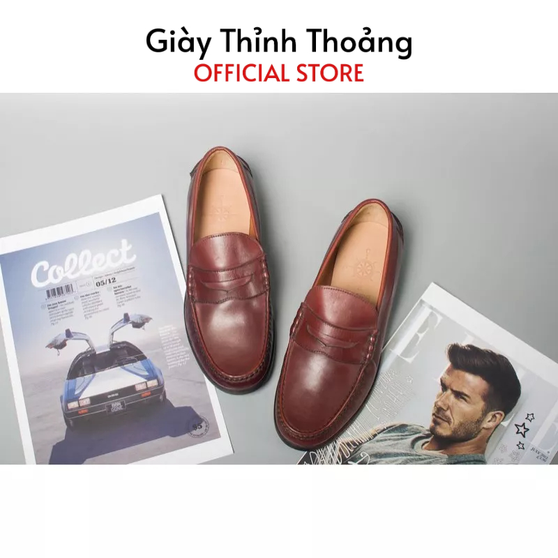 Giày Lười Nam Kiểu Dáng Loafer Khâu Thủ Công Chất Liệu Da Bê Nhập Khẩu (CNES 77)