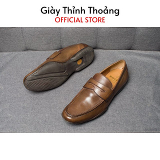 Giày tây nam kiểu dáng loafer lịch sự chất liệu da bê nhập khẩu cao cấp