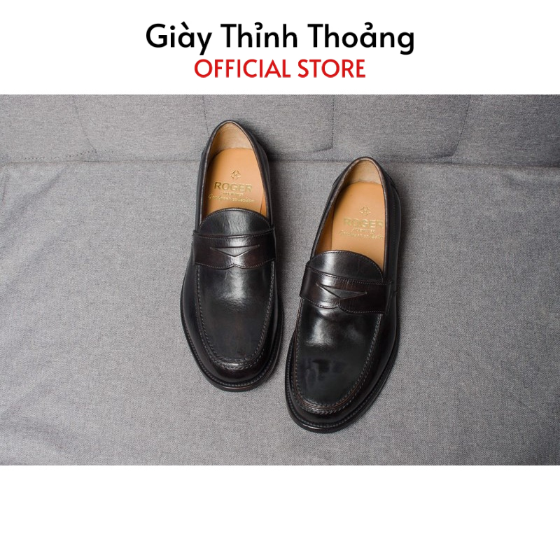Giày Tây Nam Kiểu Dáng Loafer Khâu Thủ Công Chất Liệu Da Bê Nhập Khẩu Cao Cấp (KM 6)