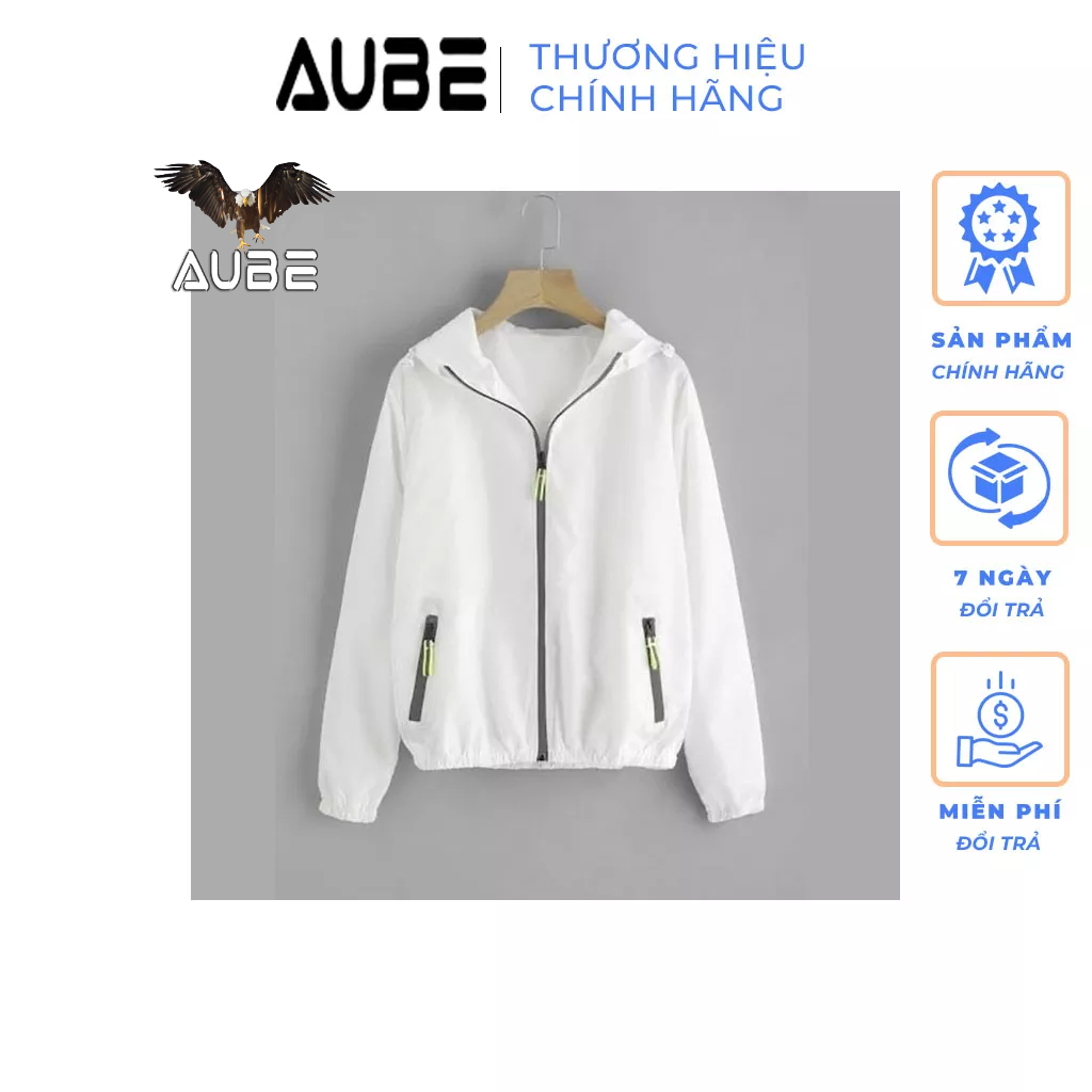 Áo khoác dù Nam Nữ AUBE vải dù 2 lớp phối màu độc lạ đi mưa,cản gió,Áo gió Nam nữ ,Chống tia UV Cực tốt AUBE