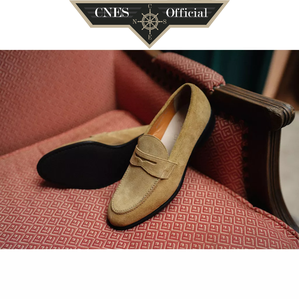 Giày Lười Nam Loafer Da Lộn Lịch Sự Khâu Thủ Công Chất Liệu Cao Cấp Thương Hiệu CNES (NY 315)