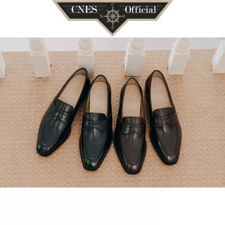 Giày lười nam loafer thời trang công sở lịch sự chất liệu da bê nhập khẩu cao cấp thương hiệu cnes