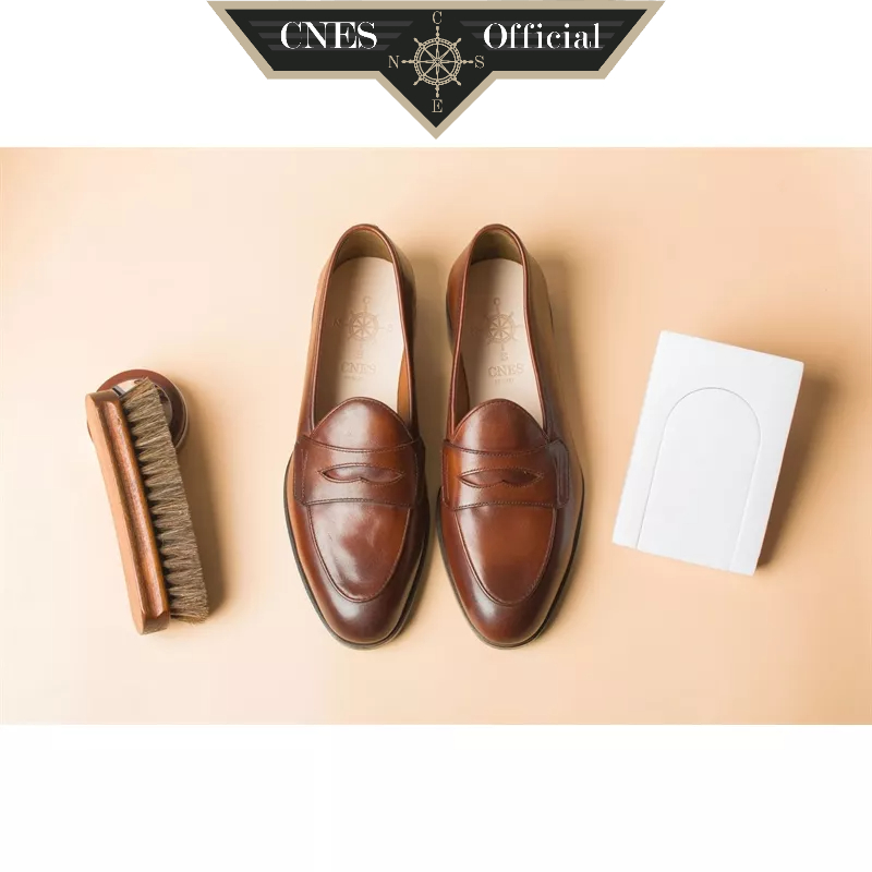 Giày Tây Nam Kiểu Dáng Loafer Khâu Thủ Công Chất Liệu Da Bê Nhập Khẩu Cao Cấp Thương Hiệu CNES (CNS 220 NSL)