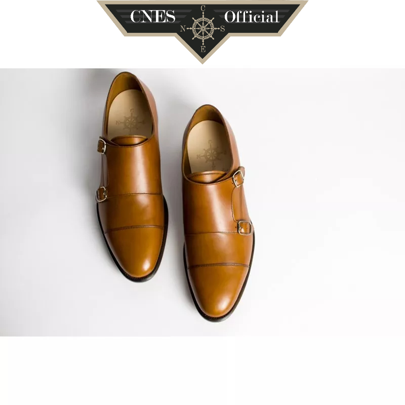 Giày Tây Nam Khóa Cài Monkstrap Công Sở Thủ Công Chất Liệu Da Bê Nhập Khẩu Cao Cấp Thương Hiệu CNES (U1982 France)