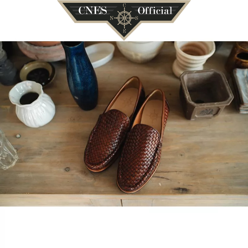 Giày Tây Nam Kiểu Dáng Loafer Công Sở Thủ Công Chất Liệu Da Bê Cao Cấp Thương Hiệu CNES (C 21 LF 022 M)