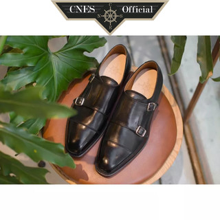 Giày tây nam khóa cài monkstrap chất liệu da bê nhập khẩu cao cấp thương hiệu cnes