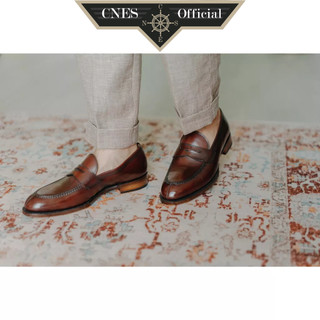 Giày tây nam kiểu dáng loafer khâu thủ công chất liệu da bê nhập khẩu cao cấp thương hiệu cnes