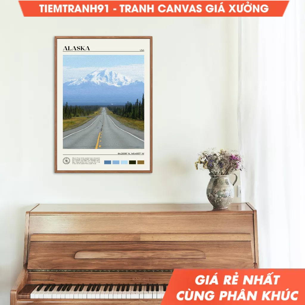 Tranh treo tường, Oil Paint, Alaska, Alaska Wall Art, Alaska Poster, Alaska Photo, Alaska Poster, Al