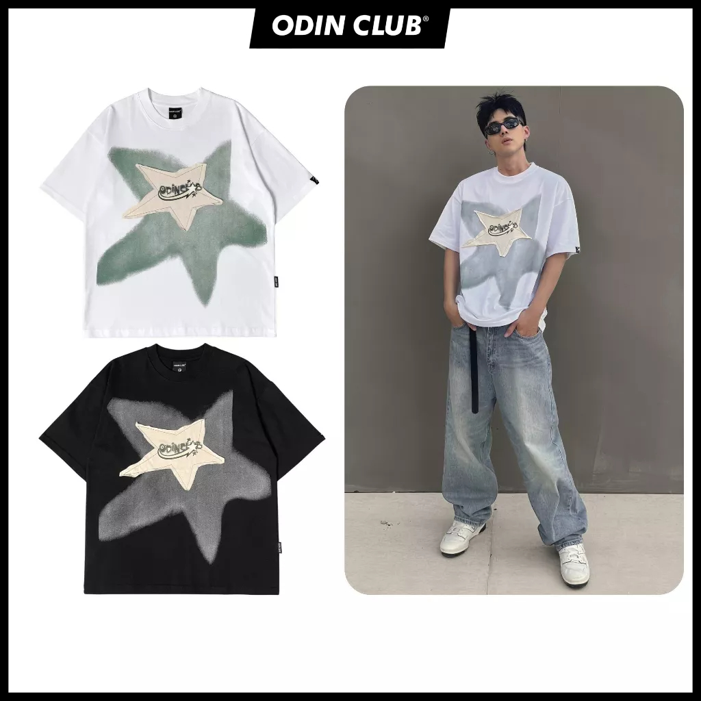 Áo thun oversize Patched Stars ODIN CLUB, Áo phông chất liệu 100% cotton co giãn 2 chiều, Local Brand ODIN CLUB