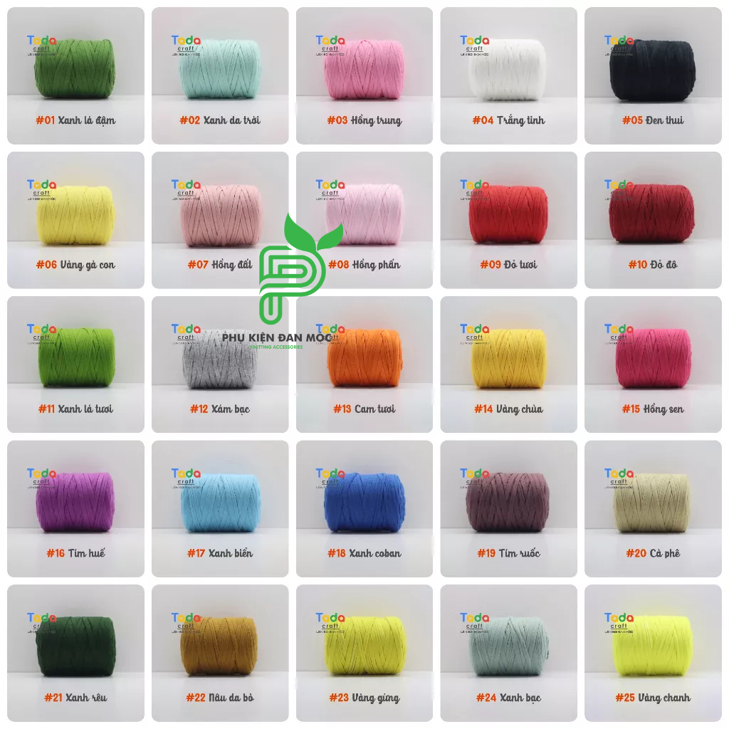Sợi Vải T-Shirt Yarn Việt Nam Bảng Màu Trơn 250g