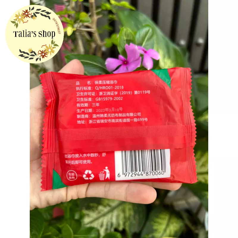 Khăn tắm nén ĐỎ du lịch 70x100cm